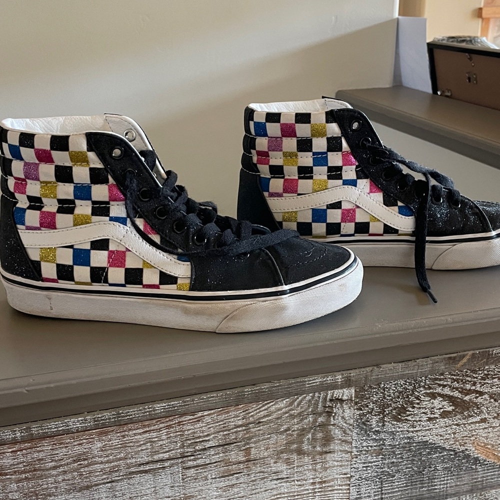 Vans High-Top Sneakers in Black, Blue, Pink, Gold sparkly too! Size 8.5